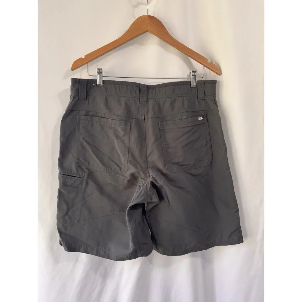 The North Face Shorts Mens 34 Gray 100% Nylon Chino Hiking Camping Outdoors